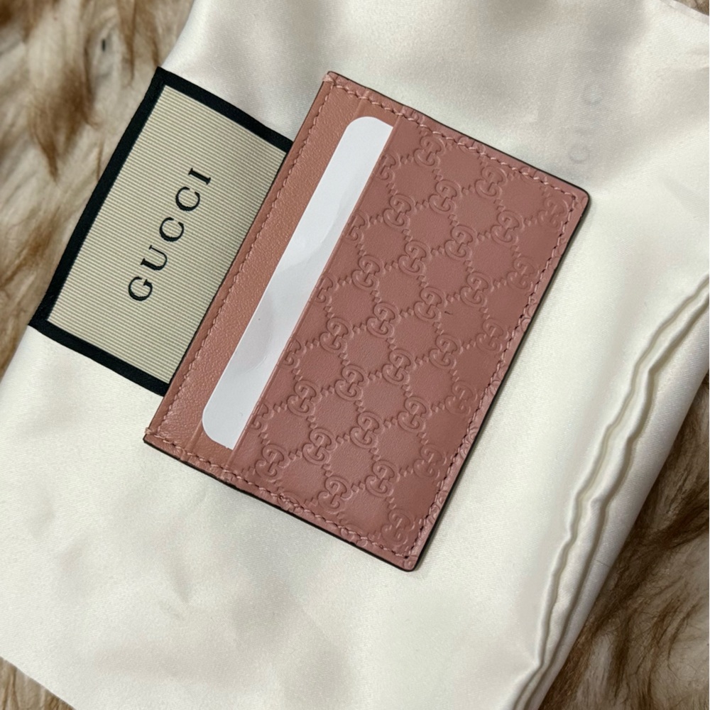 💕SOLD! GUCCI Microguccissima Card Holder Soft Pink